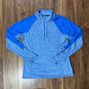 RBX 1/4 Zip Mock Neck Sweater Womens Blue Pullover Size Large Long Sleeve
